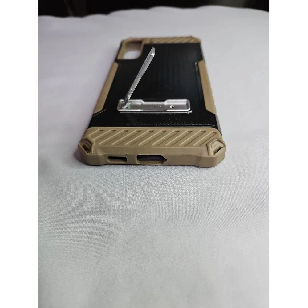 Tri-Shield Rugged Case Metal Stand‎ Samsung S22 Plus Pre-Owned Tan And Black